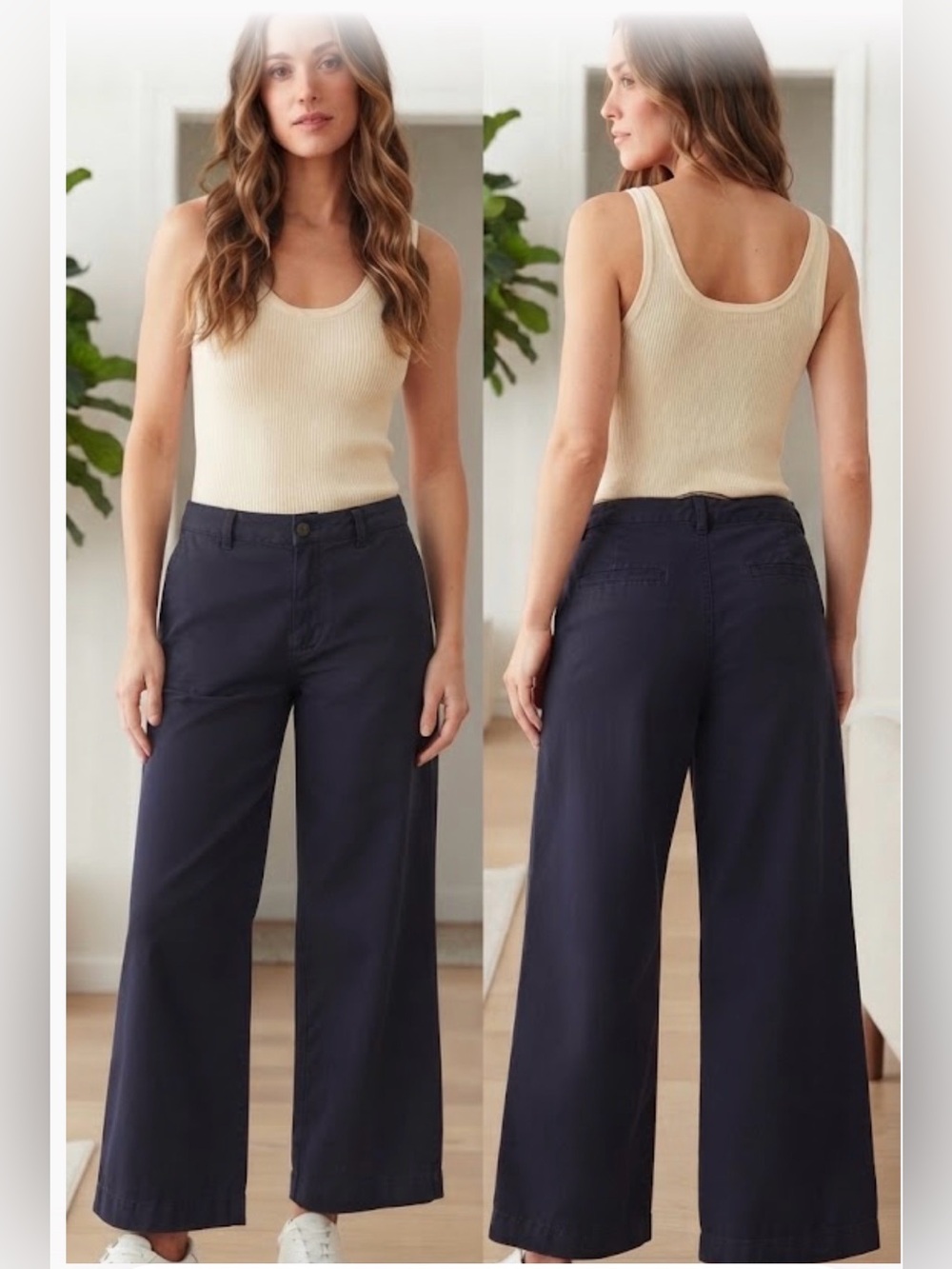 Nautica Women’s Navy Blue Wide Leg Casual Pants Size 12